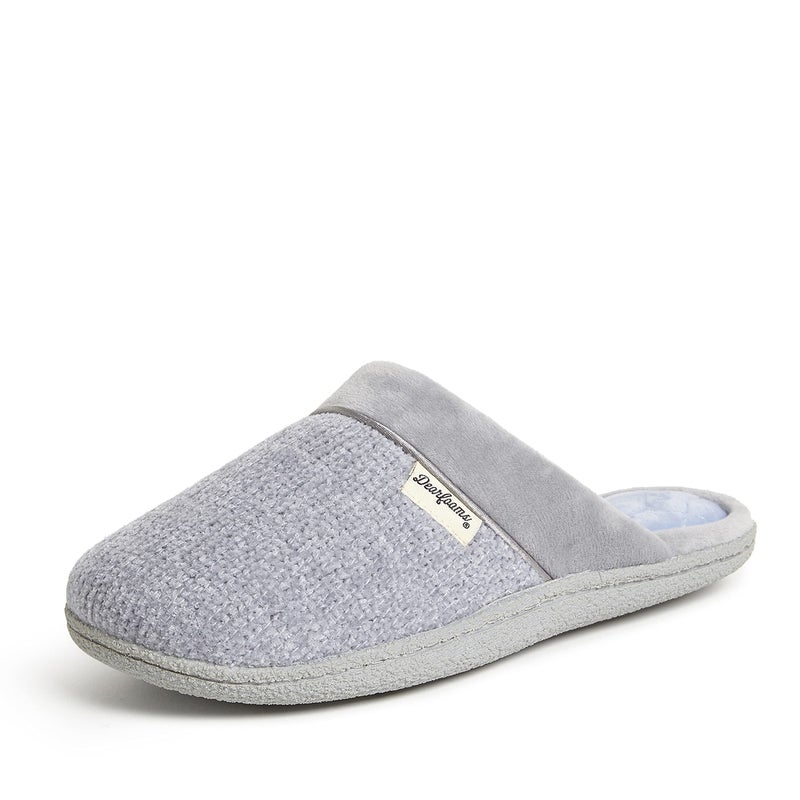 Dearfoams Women's Samantha Knit Closed Toe Scuff Slipper, Sleet, Medium - Image 1